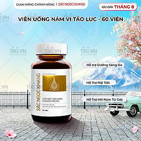 Viên uống Sắc Ngọc Khang Vi tảo lục (60 viên) giúp trẻ hóa làn da xua tan vết nám, hỗ trợ cân bằng nội tiết tố, bổ huyết, điều kinh, hỗ trợ giảm các triệu chứng tiền mãn kinh