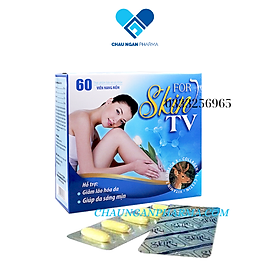 Viên uống đẹp da FORSKINTV - Chậm lão hóa da - nám da - giảm vết nhăn - Hộp 60 viên - Châu Ngân Pharma