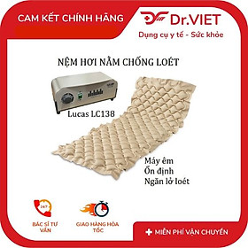 - Đệm mát, êm, máy bơm hơi cao cấp, không tiếng ồn, kết cấu máy hiện đại, gọn nhẹ, giúp giảm áp lực tiếp xúc lên bề mặt da, tránh lở loét, tạo sự thoáng mát bề mặt da