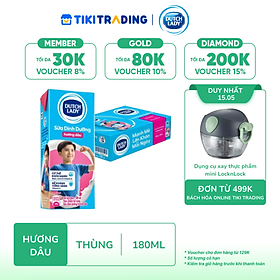 Thùng 48 Hộp Sữa Uống Tiệt Trùng Dutch Lady Cô Gái Hà Lan Dâu (48 x 180ml)