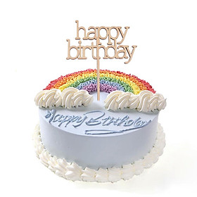 Wooden Happy Birthday Cake Topper Rustic Design Birthday Party Cake Decor
