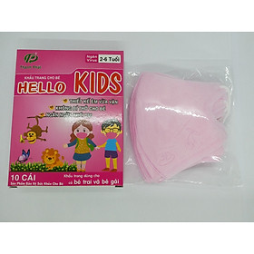 KHẨU TRANG TRẺ EM HELLO KIDS MÀU HỒNG (HỘP 10 CHIẾC)