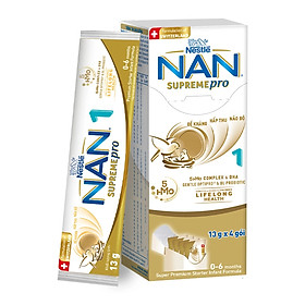 Sữa bột Nestlé NAN SupremePro 1 Hộp 4x13g với 5HMO & đạm Gentle Optipro nhập khẩu từ Đức