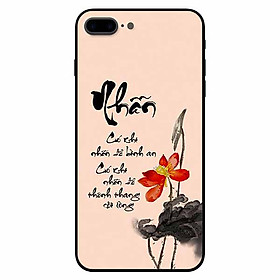 Ốp lưng in cho Iphone 7 Plus/ 8 Plus Mẫu Thư Pháp Nhẫn Nền Hồng