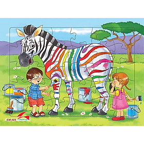 Xếp hình Tia Sáng  Ngựa vằn  (30 Mảnh Ghép) - Tặng kèm tranh tô màu cho bé