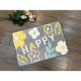 Mua Thảm chùi chân lông 40x60 - Happy xám - TLC07202