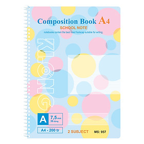 Sổ Lò Xo Đơn Composition Book Klong MS 957 (200 Trang)