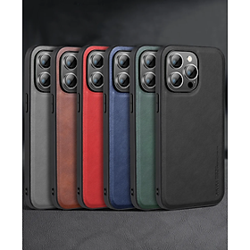 Ốp lưng cho iPhone 16 Pro Max, iPhone 16 Pro, iPhone 16 Plus, iPhone 16 hiêu X-Level lưng da viền mềm chống sốc cao cấp - Hàng chính hãng - iPhone 16 Pro Max - Xanh than