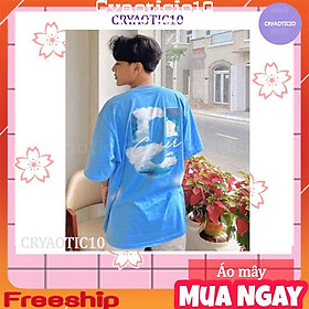 Áo tay lửng - Sweater nỉ xanh Uncover Freedom unisex