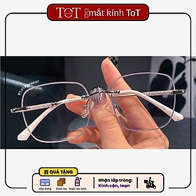 Gọng kính khoan  nam nữ TOTEYEWEAR mắt kính khoan gọng kính kim loại màu sắc thời trang TOT02