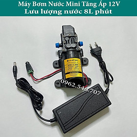 Mua Bơm phun sương 12v tự động ngắt khi khóa đầu ra rửa xe  tưới cây  phun sương Kèm Nguồn 12v5a