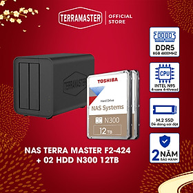 Mua Bộ Ổ cứng mạng NAS TerraMaster F2-424+N300 Hàng chính hãng