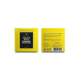 GoldynGlow HAPPY - Organic Turmeric Superfood Blend w/ CACAO to Help Bliss, Boost Mood, and Support Joint Health. Golden Milk Elixir, Healthy Hot Chocolate. Non-GMO, Vegan, Gluten-Free - 25 Servings