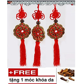 (HÀNG HOT SIÊU CHÂT) Bộ 2 Tiền Xu Mai Hoa 10 Cánh Rời-Mai Hoa Thập Toàn 206230-2+ Tặng 1 Móc khóa da