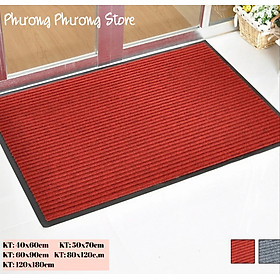 Mua ( Hàng Cao Cấp ) Thảm chùi chân đế chống trượt dạng sọc Stripmate Màu Xám đen / Xám đỏ kT 40 x 60 cm