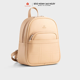 Balo Yuumy ( Thời trang nữ họa tiết đường kẻ ô vuông cỡ trung - Balo da Seasand YBA101 )
