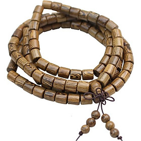 Vòng tay nam nữ gỗ cánh gà 108 hạt hình trụ 6-8 ly VG03