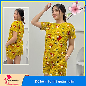 Đồ bộ mặc nhà quần đùi DN2 - Đồ bộ cotton quần đùi mặc nhà - Bộ đồ nữ mặc nhà 