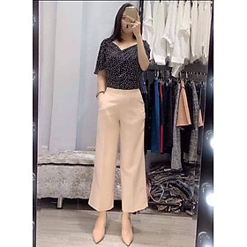 Quần tây ống rộng vải tuyết mưa dày dặn khoá sườn QT19