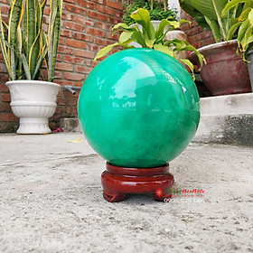 Mua Quả cầu đá thạch anh năng lượng phong thủy màu xanh 12cm