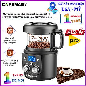 Máy rang hạt cà phê công nghệ gia nhiệt không khí chuyên nghiệp. Thương hiệu Mỹ cao cấp Cafemasy CCR-305D. HÀNG CHÍNH HÃNG