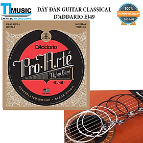 Hình ảnh Bộ dây đàn Guitar Classic/ Classical Guitar String Set - D'Addario EJ49 - Pro-Arte Nylon Core, Normal Tension, Silverplated Wound, Black Nylon - Hàng chính hãng