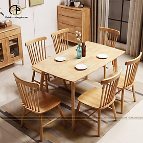 Mua Bộ bàn ăn 6 ghế Pinston màu tự nhiên đẹp hiện đại