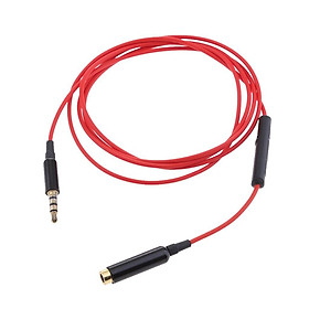 3.5mm Male to Female Stereo With Remote & Mic Audio Cable 1.2M Red