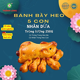 BÁNH TRUNG THU BẦY HEO 5 CON NHÂN DỪA 250 G THÀNH LONG ( CÓ NHÂN TRONG HEO CON, CÓ TRỨNG TRONG HEO MẸ) - VIỆT NAM