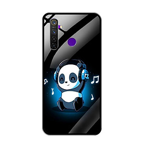 Ốp Lưng Kính Cường Lực cho Điện thoại Realme 5 Pro - 0334 PANDA05 - Hàng Chính Hãng