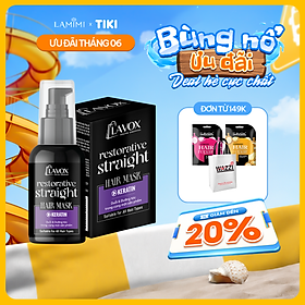 Kem Duỗi & Hấp Tóc 2in1 Keratin Lavox 70ml - Duỗi Hấp Tại Nhà Dưỡng Tóc Mềm Mượt Lamimi Chính Hãng
