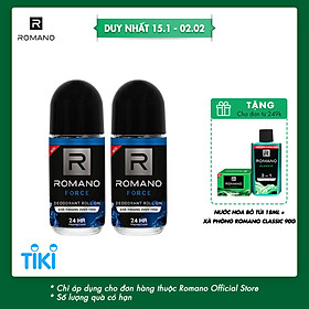Combo 2 Lăn khử mùi Romano kháng khuẩn & khô thoáng cả ngày 50mlx2 Force