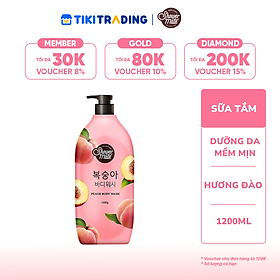Sữa tắm cao cấp Hàn Quốc Showermate Natural Peach (Hương Đào tươi mát) 1.2 kg