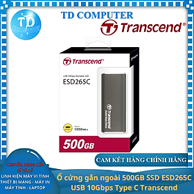 Hình ảnh Ổ cứng gắn ngoài 500GB SSD ESD265C USB 10Gbps Type C Transcend - Hàng chính hãng