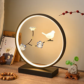 Mua Đèn Bàn Làm Việc  Đèn Led Trang Trí  Đèn Decor Led Hoạ Tiết Chú Tiểu  Con Chim và Cành Hoa Độc Đáo Chuyển Đổi 3 Màu Ánh Sáng