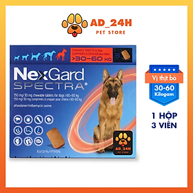 Hộp (3 viên) NEXGARD SPECTRA hết sạch ve rận bọ chét, ghẻ và các loại giun Chó