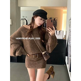 Váy Len Trễ Vai Kèm Thắt Lưng Nữ Dáng Đẹp – Thời Trang Nữ Hàn Quốc