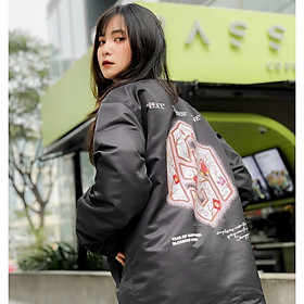 Áo khoác dù kiểu bomber 2 lớp in logo thời trang, Áo khóac dù nam nữ mặc in/ áo khoác gió nam nữ mặc / áo khoác dù cặp đôi / áo khoác chống nắng chống lạnh tốt , vải dù 2 lớp . size M, L , XL