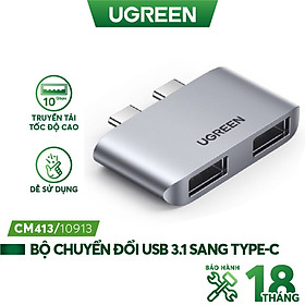Bộ chuyển đổi 2 cổng USB type C sang 3.1 hỗ trợ cho Macbook UGREEN 10913-Hàng chính hãng