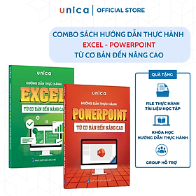 Combo 2 Sách Excel - PowerPoint Unica Giúp Thành Thạo Tin Học Văn Phòng Từ Cơ Bản Đến Nâng Cao Kèm Khóa Học Online