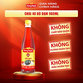 Nước mắm truyền thống Phú Quốc Hồng Hạnh Cốt Nhỉ 40 độ đạm dung tích 900ML - Chấm sống tuyệt ngon, vẹn tròn dưỡng chất