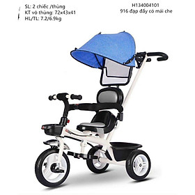 Xe 3 bánh đa năng có bàn đạp có mái che khung trắng
