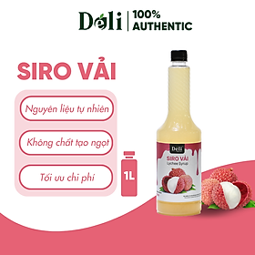 Siro vải Déli - 1 lít - đậm đặc, chuyên dùng pha chế trà trái cây, soda