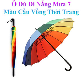 Ô Dù Đi Nắng Mưa 7 Màu Cầu Vồng Đường Kính 93Cm, Cao 76Cm