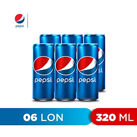 Lốc 6 Lon Nước Ngọt Có Gaz Pepsi (320ml/lon)