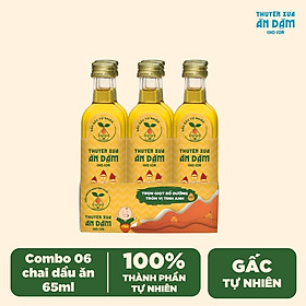 Combo 6 chai Dầu Gấc Tự nhiên Thuyền Xưa Ăn Dặm cho con 65ml