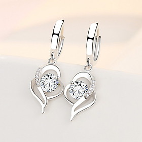 Bông tai trái tim nạm đá zircon lấp lánh BHBT404