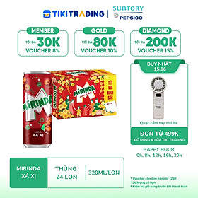 Thùng 24 Lon Nước Ngọt Có Gas Mirinda Xá Xị (320ml/Lon)