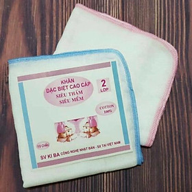 Túi 10 khăn rửa mặt vải xô xuất Nhật siêu mềm kháng khuẩn