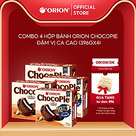 Combo 4 Hộp Bánh ChocoPie ĐẬM vị cacao Orion 360G